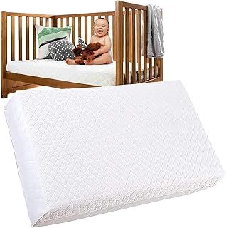 Baby Cot Bed Mattress Breathable Toddler Foam Quilted Cover Washable Anti Allergic (120cm x 60cm x 10cm)