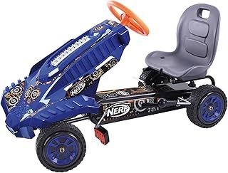 Hauck Pedal Go Kart, NERF Striker - for Children 4 Years+ up to 50 kg, Steel Frame, Adjustable Seat, Handbrake, Large Wheels with Rubber Profile, Slots for NERF Darts and NERF Blaster