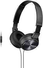 Sony MDR-ZX310AP On-Ear Overhead Wired Headphones with Microphone, Swivel Fold, 3.5mm Headphone Jack - Metallic Black
