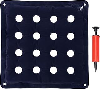 Pressure Relief Cushion for Prevention Sores Inflatable Seat Air Cushions for Bottoms Flocking 16 Holes Square Pressure Cushions,Cushion Anti Bedsore with Bonus Air Pump for Wheelchair Office Chair