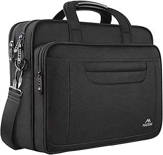 MATEIN Laptop Bag, 15.6 Inch Multifuntional Business Computer Laptop Case, Unisex Spacious Shoulder Messenger Bag Briefcase for Men and Women, Universal Nylon Briefcase for Notebook - Black