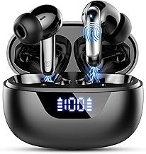 Wireless Earbuds, Bluetooth 5.4 Headphones with 4 ENC Noise Cancelling Mic, Mini Wireless Headphones in Ear Deep Bass, wireless Earphones 48H Playtime LED Display, Ear buds IP7 Waterpoof, USB-C, Blue