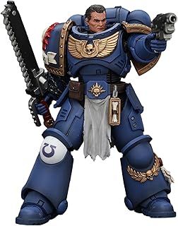 JOYTOY Warhammer 40k Space Marine 2, 1/18 Uitramarines Lieutenant Titus Action Figure Collect Model