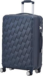 CMY Cabin 20" Carry On Suitcase Hard Shell PC+ ABS 3 Digit Combination Lock Trolley Aluminium Alloy Telescopic Handle 4 Dual Spinner Wheels Suitcases Lightweight Water Resistant (Navy, 20)