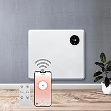 600W White WIFI Smart App Control, Electric Radiator Heaters for Home, Bathroom Safe Electric Heater Setback Timer Lot 20 & Thermostat Control, Wall Mounted or Floor Standing with Controller