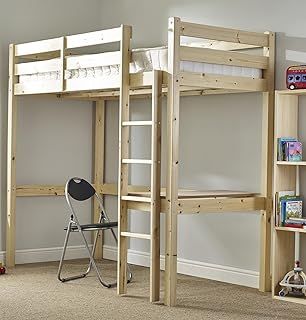 STRICTLY BEDS&BUNKSCeleste High Sleeper Loft Bunk Bed with Desk, 3ft Single