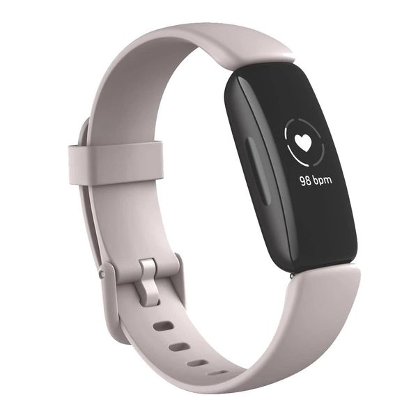 Fitbit Inspire 2 Health & Fitness Tracker with 1-Year Fitbit Premium Included, 24/7 Heart Rate & up to 10 Days Battery, Lunar White