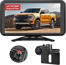 AUTO-VOX Reversing Camera Plug-Play 4.8" 1080P Clear Night Vision Reverse Camera System, IP69K Waterproof 3X Zoom Rear View Camera Stable Signal, Reversing Camera Kit for Van Car Truck Pickup SUV
