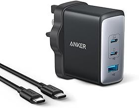 USB C Plug, Anker 100W USB C Charger, 736 Charger (Nano II 100W), 3-Port Fast Compact Wall Charger for MacBook Pro/Air, Google Pixelbook, ThinkPad, Dell XPS, iPad Pro, Galaxy S22/S20, iPhone 16/16Pro