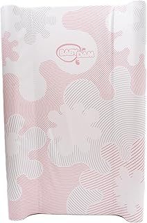 BabyDam Luxury SuperMax Anti-Roll, Wedge Baby Changing Mat - Easy to Clean - 70 x 45cm - Pink/White