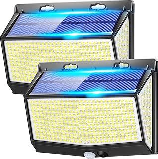 One Fire Solar Lights Outdoor, 468LED+2000LM Super Bright Solar Security Lights With Motion Sensor, 3 Modes Garden Lights Solar Powered Waterproof IP65