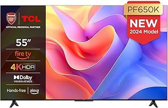 TCL 55PF650K 55-inch 4K Ultra HD, HDR TV, Smart LED Fire TV (Dolby Vision, Dolby Atmos, DTS, HDR 10, Alexa built-in, Airplay2, Miracast)
