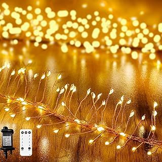 Neonawall Fairy Lights Plug in 200 LED 3m Firecrackers String Lights Cluster Lights Christmas Lights Waterproof with 8 Modesfor Christmas Tree Garden Curtain Gazebo Decorations Cool White