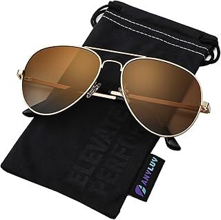 ANYLUV Pilot Sunglasses Mens, Polarised Sunglasses Men Women Classic Black Shades Metal Frame with UV Protection