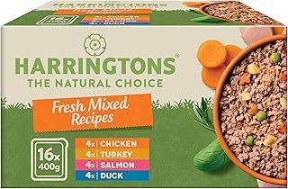 Harringtons Complete Wet Tray Grain Free Hypoallergenic Adult Dog Food Mixed Bumper Pack 16x400g - Chicken, Salmon, Turkey & Duck - Made with All Natural Ingredients