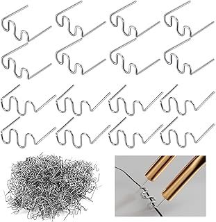 SIYINGSAERY 1000 PCS Hot Staples Wave Welding Rods, 0.6mm 0.8mm Plastic Welding Staples Staplers Car Auto Bumper Repair Welding Wire Welding Nails for Repair Machine Car Bumpers Dashboards Lamp