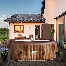 Arebos Inflatable Hot Tub | Indoor & Outdoor Spa Pool| 190x120 cm oval | 2 persons | 90 massage jets | with heating | 550 liters | Incl. cover | Bubble Spa & Wellness Massage