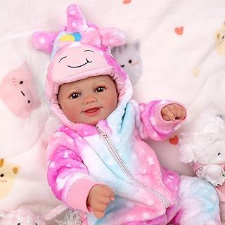 BABESIDE Re-born Baby Dolls Girl Sunny 17-Inch Cute So-ft Rea-listic Baby Doll Poseable Smiling Life-like Baby Dolls with Complete Accessories and Box for 3+ Years Old Kids