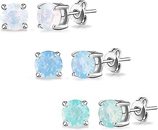 Philip Jones Pack of Three Opal Earrings Created with Zircondia® Crystals