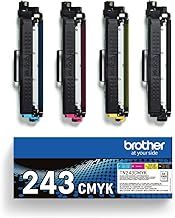 Brother TN-243BK/TN-243C/TN-243M/TN-243Y Toner Cartridges, Black/Cyan/Magenta/Yellow, Multi-Pack, Standard Yield, Includes 4 x Toner Cartridges, Brother Genuine Supplies