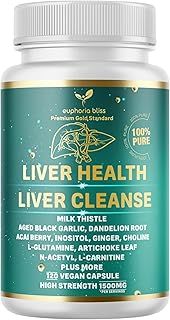 Liver Cleanse Detox Repair Formula | Milk Thistle Herbal Blend Supplement, Dandelion Root, Artichoke Extract, Turmeric, Ginger, Beetroot, Chicory Root, Choline, Celery & More 120 Caps