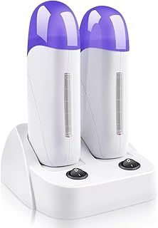 Electric Wax Heater Double Depilatory Roll Waxing Warmer Machine for Hair Removal on Wax Heater for Women and Men