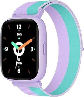 BIGGERFIVE Kids Smart Watch, 1.8" Fitness Watch Pedometer, Heart Rate, IP68 Waterproof, Sleep Tracker, Calorie Step Counter, 5 Puzzle Games with/without APP for Girls Teens 5-16, Nylon