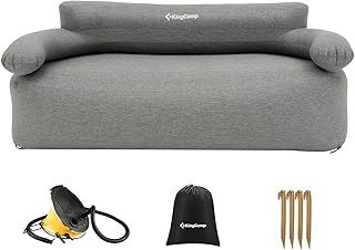 KingCamp Inflatable Sofa Camping Sofa Inflatable Chair with Pump Backrest Carry Bag Durable PVC Material Easy 2 Minute Inflation Blow Up Sofa Couch Air Chair for Indoor Outdoor Party Beach Travel