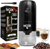 NOÍR Portable Electric Coffee Grinder - Ceramic Burr Coffee Mill & Spice Grinder, Adjustable Grind Settings, One-Touch Operation, 30g Capacity, Easy to Clean, Free Cleaning Brush Included