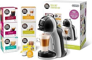 NESCAFÉ Dolce Gusto EDG155.BG Mini-Me Automatic Coffee Machine Black & Arctic Grey by De’Longhi - Starter Kit