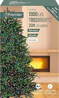 Premier Decorations 1000 LED Multi-Action Christmas Treebrights Multi-Colour Tree Lights Timer 25m, JNS_447210