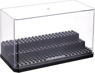 Minifigure Display Case, 3 Layer Display Case for Minifigure Action Figures Blocks, Acrylic Display Case for Figures Dustproof for Collection Bricks Blocks Toys ,Models Minifigures (Black)