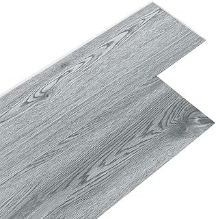 INMOZATA 36Pcs Self-Adhesive PVC Flooring Planks Floorboard Planks Waterproof Floor Stickers for Kitchen Bathroom Home Floor Tile 91.5 X 15.2CM（Light Grey）