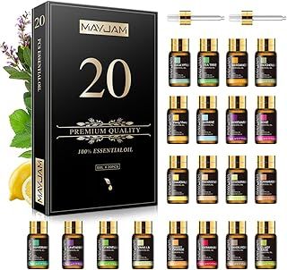 MAYJAM 20 Pcs Pure Essential Oil Gift Set, Essential Oils for Diffusers for Home, Aromatherapy Oils for Diffuser, Humidifiers, Gift for Friend (5ML)