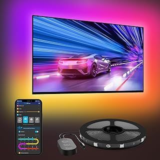 Govee LED TV Backlight, 2.4M RGBIC Backlight for 40-50 inch TV, Smart LED Strip with Bluetooth Wi-Fi and App Control, Works with Alexa and Google Assistant, Music Sync, 76 Profiles