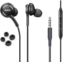 Earbuds Stereo Headphones 3.5mm compatiable with Galaxy S10 S10e S9 S8 Plus A31 A71 Wired Earphones - with Microphone and Volume Buttons (Black)