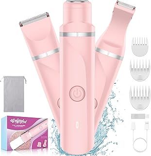 WUFAYHD 3 in 1 Bikini Trimmer Lady Shavers for Women, Painless Facial Hair Remover, Electric Face Shaver Pubic Hair Trimmer, Ladies Razor for Body, Leg, Private Area, IPX7 Waterproof & Rechargeable