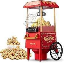 Cozeemax Popcorn Maker 1200W Hot Air Popper Machine, Healthy & Fat-Free, Easy to Clean Best Popcorn Popcorn for Movie Nights and Parties of All Kinds, Kids Birthday Party Favorites, Red