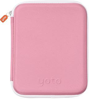 Yoto Card Case in Think Pink – Kids Accessory, Soft Portable Folder with Zipper & 64 Pockets for Player & Mini Audiobook Cards, Binder Sleeve Holder for Travel