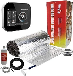 Electric Underfloor Heating kit 150w - 8m² - Black Smart WiFi Thermostat