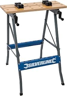 Silverline TB01 Portable Folding Workbench, Brown, 100kg
