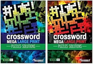 Squiggle Glossy A4 Mega Large Print Crossword Puzzles - Set of 2