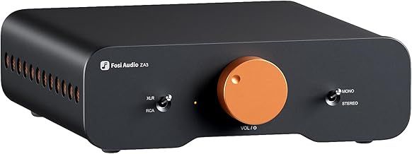 Fosi Audio ZA3 Balanced Stereo/Mono Amplifier HiFi with TPA3255 Chips, Mini Audio Amp Monoblock with XLR RCA Inputs and 12V Trigger-in for Desktop Bookshelf Passive Speakers with 48V5A Power Supply