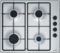 Bosch Home & Kitchen Appliances BoschPBP6B5B60 Gas hob, 60 cm, Stainless steel, Serie 2, Built in