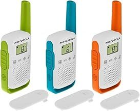 Motorola Moto T42 Talkabout PMR446 2-Way Walkie Talkie Portable Radio’s (One Pack of 3), Green, Blue and Orange
