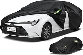 Sedan Car Cover Waterproof All Weather,Heavy Duty Full Exterior Cover for Audi, Honda Snow Sun UV Protection with Zipper Universal Fit for Sedan (178 to 185 Inch)