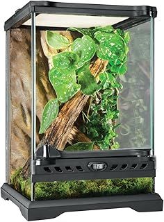 Exo Terra Glass Natural Terrarium, Nano/Tall,Black, 20 x 20 x 30 cm