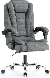 naspaluro Executive Office Chair High Back Desk Chair Ergonomic Recliner Computer Chair Gaming Chair with Tilt Function Heavy Duty for Home Office Working (Dark Grey Fabric)