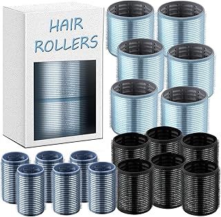 18pcs Self-Grip Ceramic Ionic Thermal Hair Rollers, Velcro Rollers Hair Curlers to Sleep In for Salon Quality Hair Blowout Look on Long & Short Hair