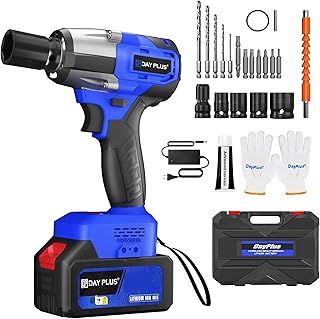 Upgraded Cordless Impact Wrench Brushless 1/2 inch Driver 21V 550N.m High Torque with Socket Set 14mm 17mm 19mm 22mm, with Battery 3000mAh Li-Ion 3200rpm Variable Speed, with Carry Box